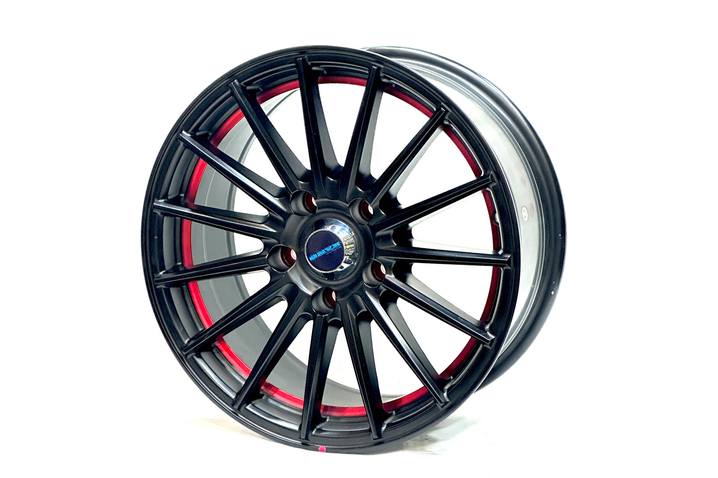 Onyx 16 inch 5 hole Multispoke Black Red Band
