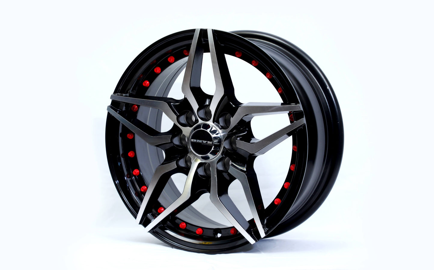 Onyx 14 inch 10 Spoke Red Dots