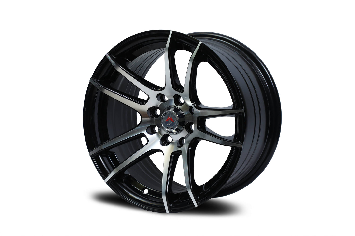 Onyx 15 inch 8 hole Deep Dish Black Diamond Cut