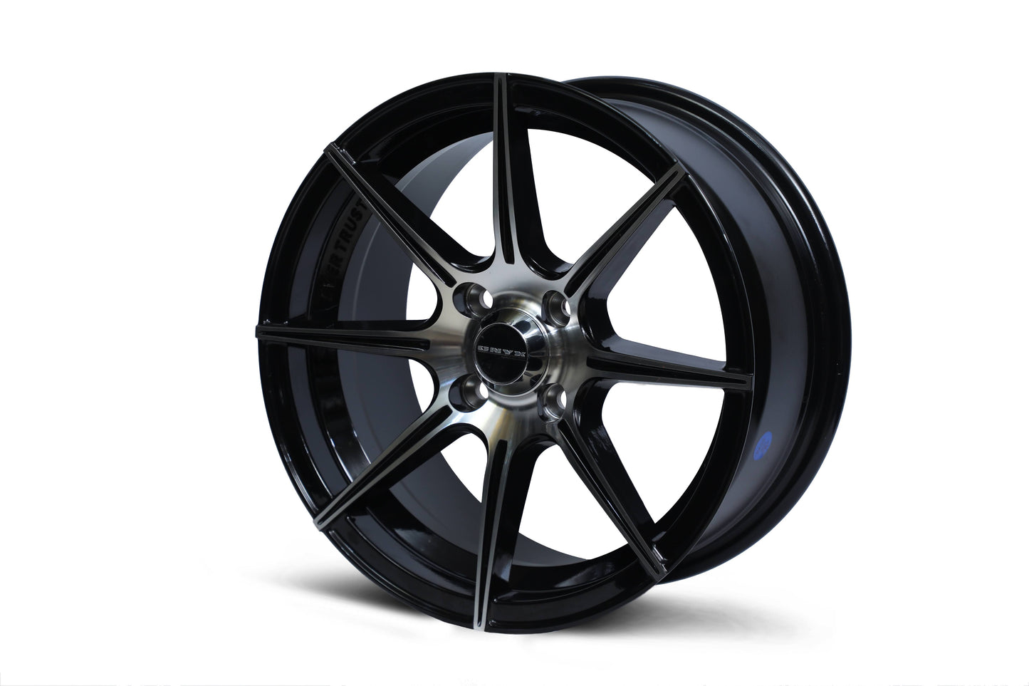 Onyx 15 inch 4 hole Diamond Cut Gloss Black