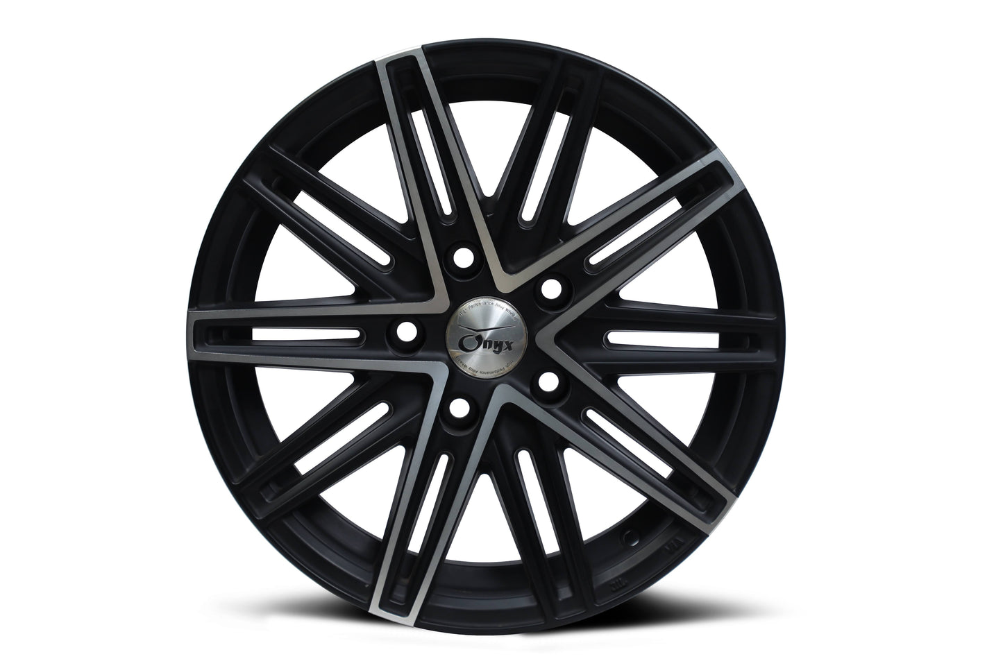 Onyx 15 inch 5 hole Multi Spoke Diamond Cut Dual Black