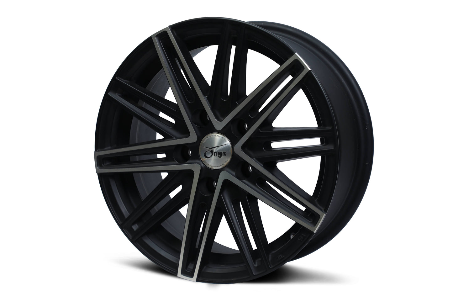 Onyx 15 inch 5 hole Multi Spoke Diamond Cut Dual Black