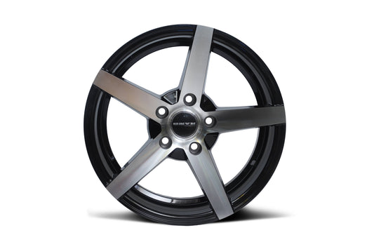 Onyx 16 inch 5 hole Wide Spoke Silver Black