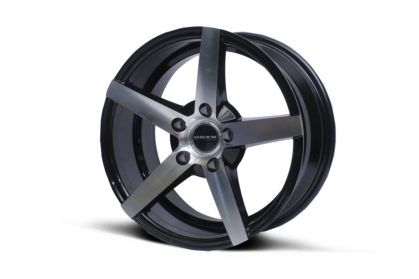 Onyx 16 inch 5 hole Wide Spoke Silver Black