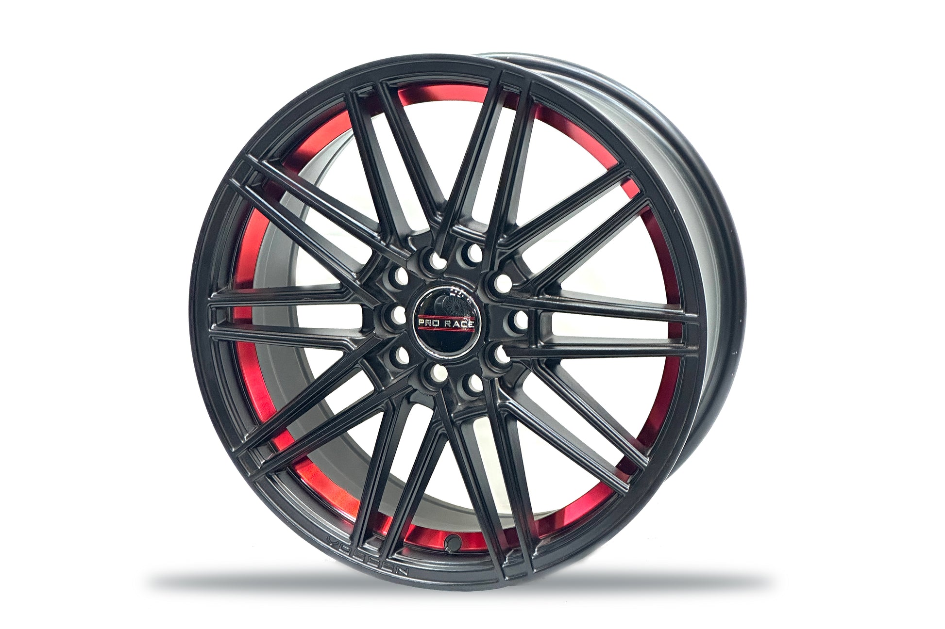 Pro Race 16 inch hole Black Multi Spoke Red Band