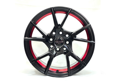 Pro Race 15 inch 8 hole Dual Spiral Multi Spoke Red Band