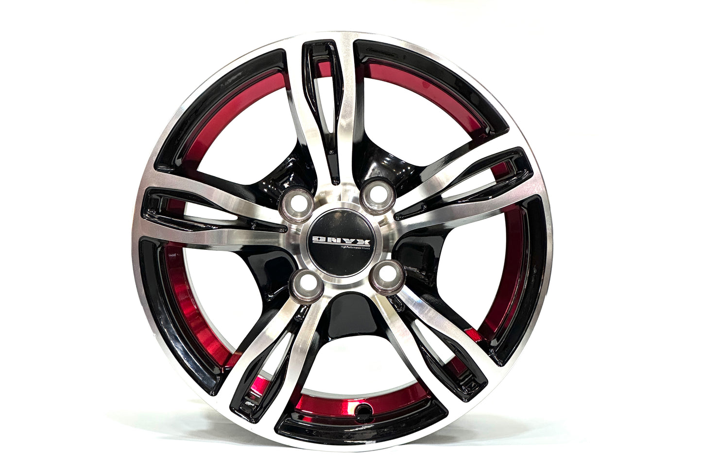 Onyx 13 inch Dual 5 Spoke Diamond Cut Red Band