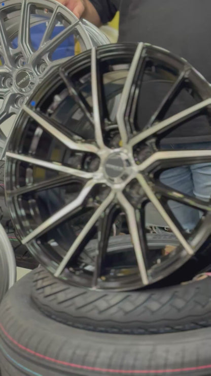 Onyx 07 17 Inch 5 Hole black diamond cut 100 pcd